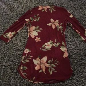Burgundy floral dress